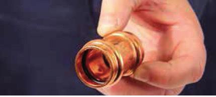 Tubo de cobre conforme a EN 73- ou ASTM- B (consulte a tabela de compatibilidade para o tubo) União a frio do tipo Pressfitting. Sistema rápido, simples e fácil de usar.
