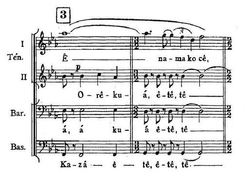 Fig. 2: Tema B Podemos notar aqui, entre os compassos 17 e 24, um procedimento que é usado por Villa-Lobos em todas as seções da peça, que é a superposição de uma melodia em legato com um
