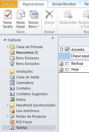 Tarefas Quem aproveita os melhores recursos do Outlook sempre trabalha com tarefas.