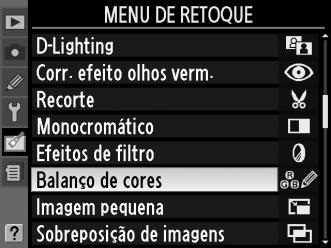 seleccionado para a definição personalizada c2 (Temp. deslig. auto.). A predefinição é 12 s. 3 Apresentar as opções de retoque.