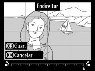 Endireitar Botão G menu de retoque N Crie uma cópia endireitada da fotografia seleccionada.