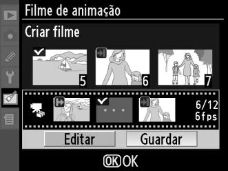 6 Seleccionar Guardar. É apresentado o menu mostrado à direita; se não forem necessárias mais edições, marque Guardar e prima J para avançar para o passo 7.