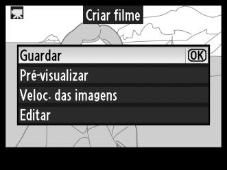 Para prévisualizar o filme, seleccione Pré-visualizar. O filme pode ser pausado, rebobinado, ou avançado rapidamente durante a pré-visualização.