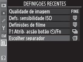 Utilizar os menus da câmara O multisselector e o botão J são utilizados