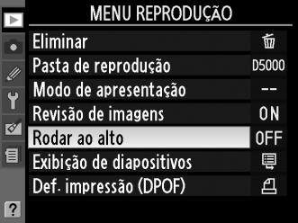 4 Posicionar o cursor no menu seleccionado. Prima 2 para posicionar o cursor no menu seleccionado. 5 Realçar um item do menu. Prima 1 ou 3 para realçar um item do menu. X 6 Apresentar opções.