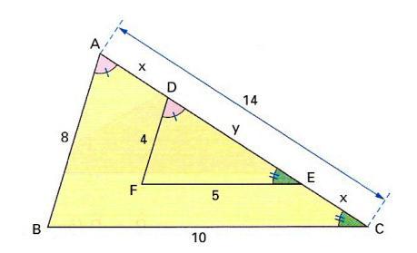 Determine as medidas x e y indicadas: 13. Considerando a figura, determine a medida x indicada. 14.