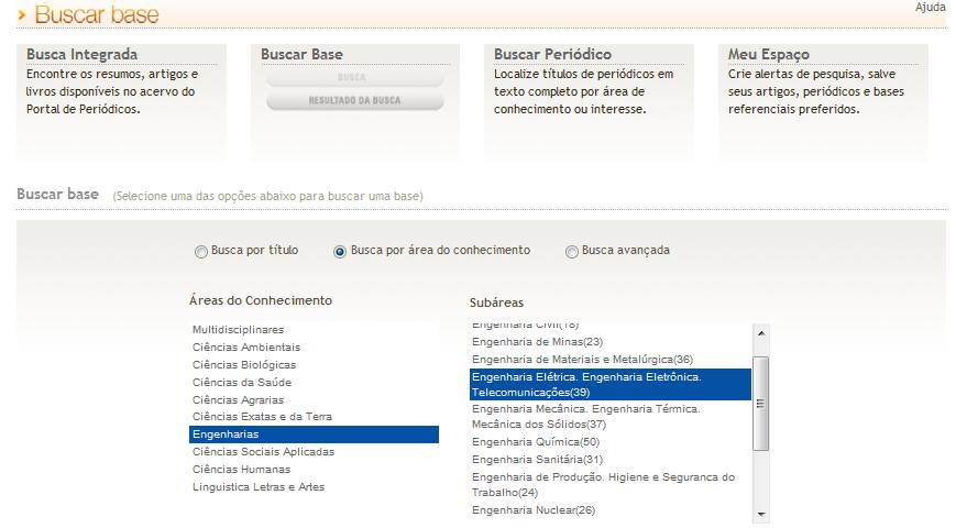 Requisitos de Busca e Recuperação de Informação Fontes sobre BDLTC > Novo Portal CAPES É possível descobrir as BDLTCs assinadas pela CAPES e de acesso livre