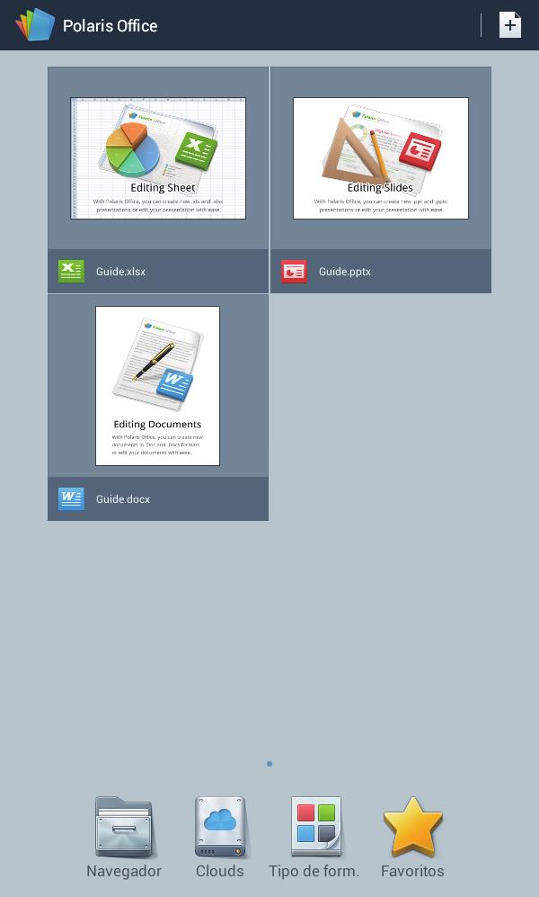 Utilidades Polaris Office Utilize esta aplicação para editar documentos em vários formatos, incluindo folhas de cálculo e apresentações. Toque em Polaris Office no Ecrã de aplicações.