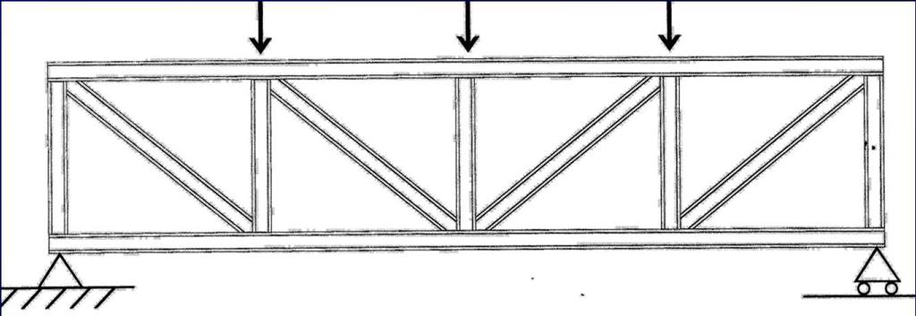 Treliças - Barras coplanares, articuladas entre si e submetidas a carregamentos nodais. Pré-dimensionamento: Treliças: l/10 a l/5 (vãos de 12 a 35 m) (Dias, L.A.M., 2000.