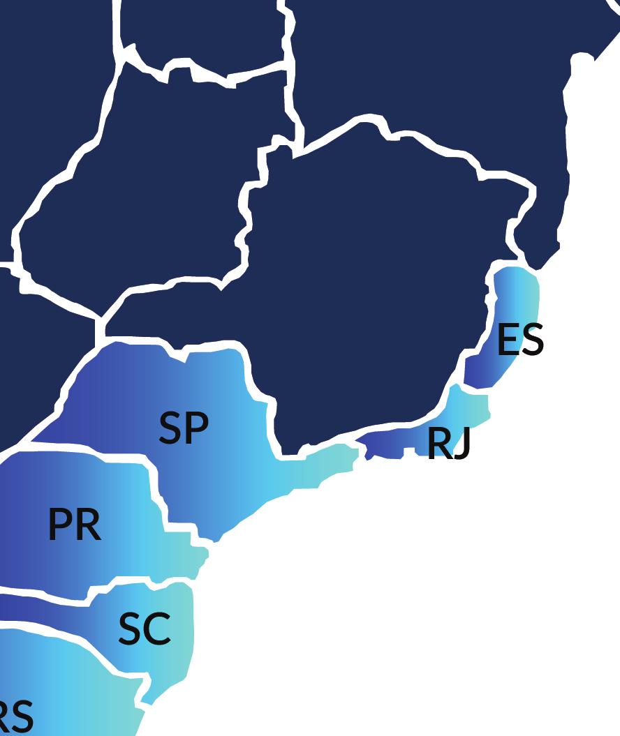 nos estados Rio Grande do Sul, Santa Catarina, Paraná e São