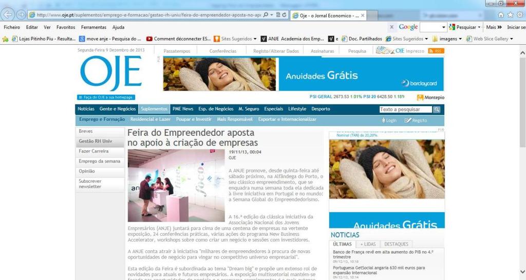 Publicações 16 Jornal Oje > Será efectuado um trabalho pelo nosso Gabinete Comunicação, Conteúdos e Marketing