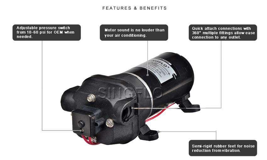 Manual de Instalação e Operação CARACTERÍSTICAS: Interruptor de pressão ajustável de 50-170 psi O som do motor não é mais alto do que seu Ar Condicionado Conexão rápida com múltiplos acessórios