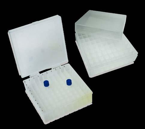 transparente, ideal para armazenamento de amostras em tubos criogênicos ou microtubos (Tipo Eppendorf ) em geladeira ou freezer; Resiste