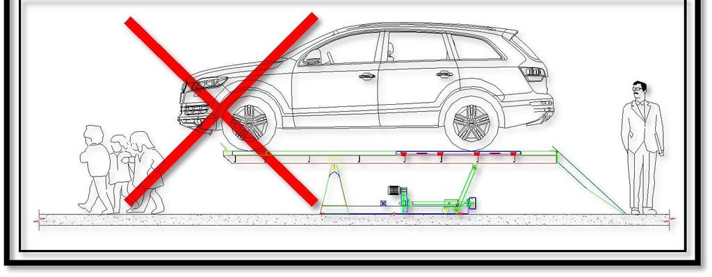 NÃO AUTORIZADAS PROXIMO A RAMPA ENQUANTO ESTIVER EM MOVIMENTO (CICLO DE