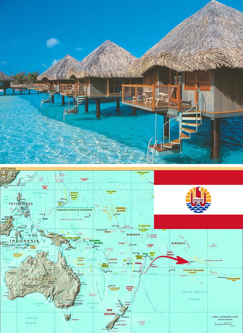 Tahiti é um país localizado no Oceano Pacífico e é uma das