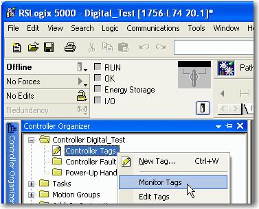 Capítulo 7 Configuração de módulos de E/S digital do ControlLogix Visualização e mudança dos tags dos módulos Quando você cria um módulo, um conjunto de tags é criado pelo sistema ControlLogix que