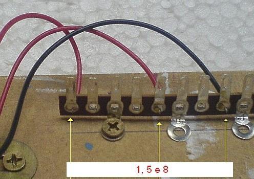 Necessário se faz que numeremos a nossa ponte como mostrado e a soldagem dos fios na mesma ordem que demonstrado na foto abaixo.
