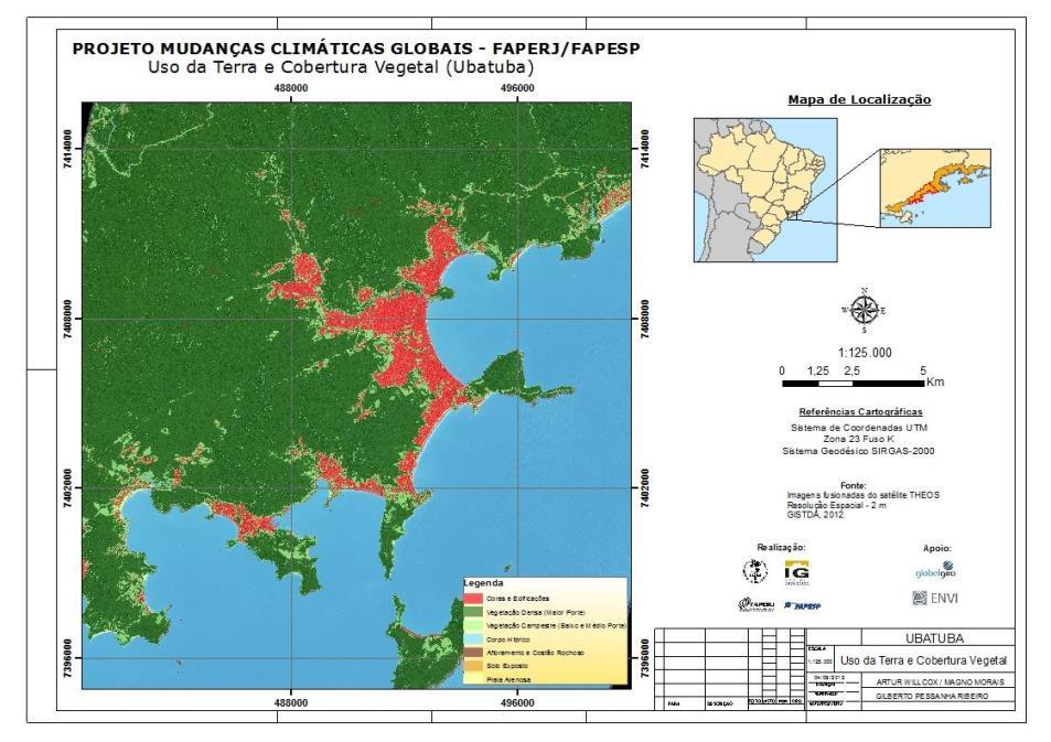 Figura 12 - Visão geral do mapeamento executado no município de Caraguatatuba SP (escala 1/125.000).