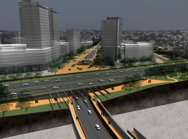 entre regiões da cidade e a possibilidade de permanência tão necessária ao desenvolvimento e a qualificação urbana local. As Figuras 1 e 2 ilustram a proposta urbanística da Trincheira Verde.