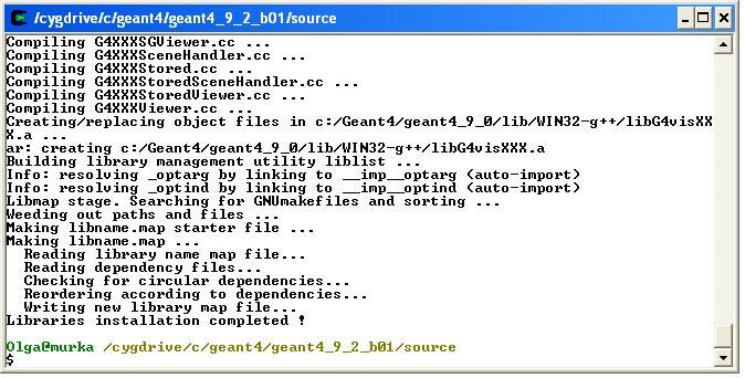 94 cd c: cd geant4/geant4_9_2_b01 source setup-geant4.