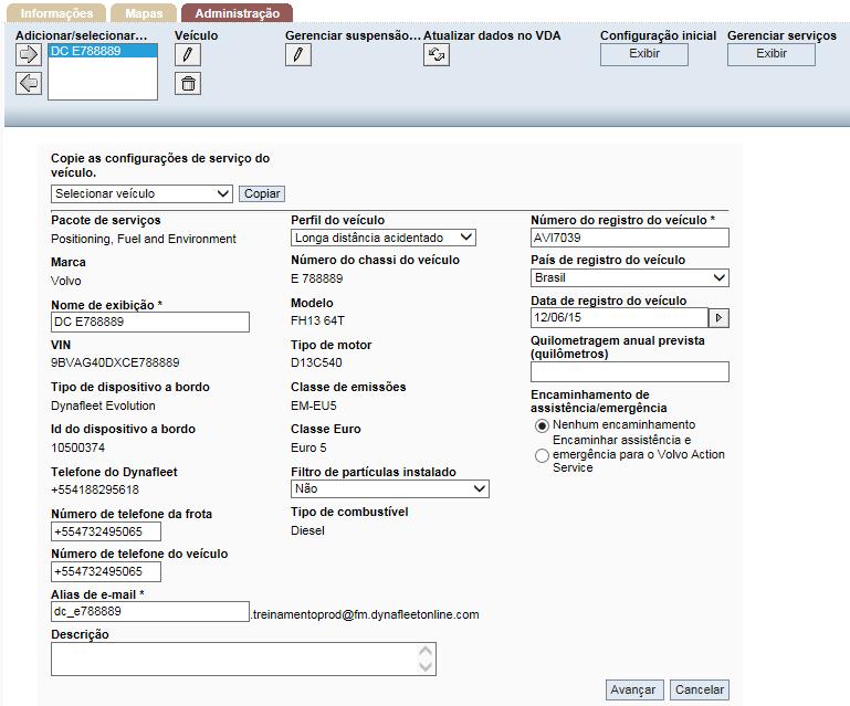 Para ter mais detalhes sobre os perfis de veículo disponíveis, consulte o item 2.6 abaixo. Abaixo estão descritos os tipos de perfil de veículo disponíveis. 2.4.