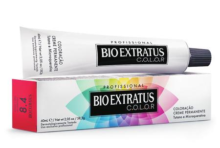 BIO EXTRATUS COLOR A primeira com tutano na fórmula BIO EXTRATUS COLOR é uma coloração permanente de uso profissional que combina pigmentos de alta tecnologia com revelação precisa, maior fixação da