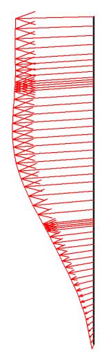 Capítulo 3 Caso de Estudo Na Figura 3.20 pode observar-se que os deslocamentos verticais máximos ocorrem no topo da escadaria, correspondendo a assentamentos na ordem dos 19 mm.