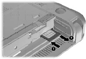 7. Empurre o SIM (1) para dentro e retire-o da ranhura (2). 8. Volte a colocar a bateria. 9.