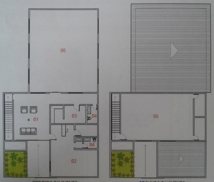 30 Figura 38 Planta baixa esquemática do edifício anexo do Studio Corpo de Baile. LEGENDA: 1. Espera 2. Pilates 3. Vestiário 4. BWC 5.