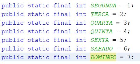 Enum Para declarar constantes sempre usamos a