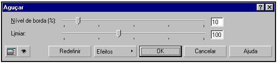 Desative a caixa de diálogo Automático para ajustar o Limiar manualmente. Mova o controle Limiar para determinar o nível (o valor do pixel) em que o ruído é removido.