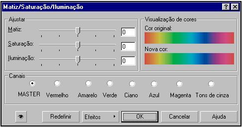 Obs.: é possível acessar a caixa de diálogo Equilibrar Cores selecionando o bitmap e clicando no botão Ajustar Gama na Barra de Propriedades.