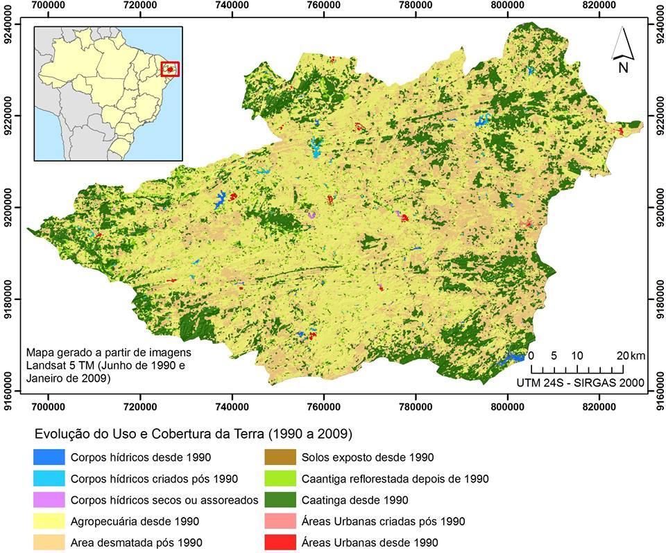 açudes existentes em toda região. Já em outros pontos ainda foram encontrados alguns corpos hídricos que existiam até 1990, e que em 2009 apresentaram-se assoreados. Figura 6.