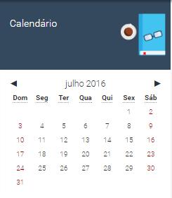 Visão geral do ambiente Calendário : Lista eventos do seu calendário Novo evento: Permite criar eventos para seu calendário.