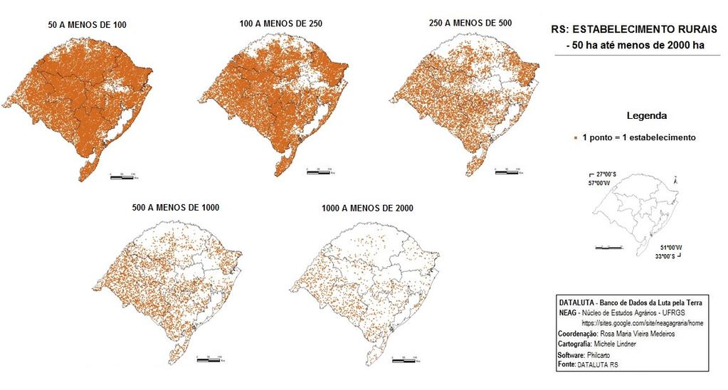 MAPA 10 RS ESTRUTURA FUNDIÁRIA POR CLASSES 2012: