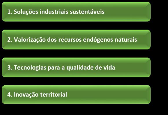 Figura 2 Plataformas de inovação RIS3 do Centro de Portugal Estas áreas não são verticais/setoriais, mas áreas horizontais no âmbito das quais se pretende dinamizar a emergência de novas atividades