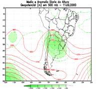 Os campos acima mostram que o ciclone está presente em todos os níveis e que o movimento vertical ascendente, DVQ negativo, ocorre especialmente no setor equatorial