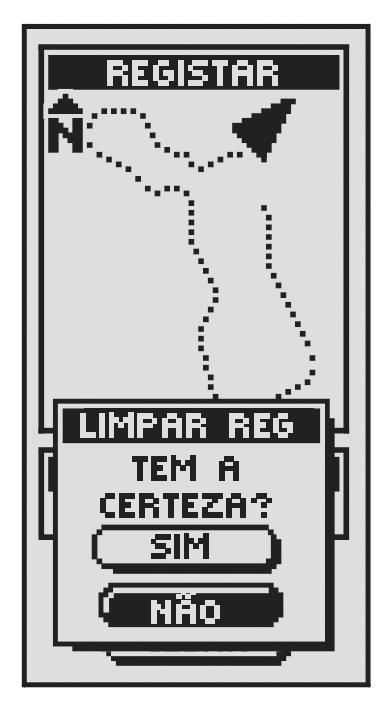 A partir da página de Dados de Navegação, destaque usando o JOYSTICK e seleccione a opção TRAJECTOS premindo o botão ENTER, para visualizar o ecrã de trajectos. 2.