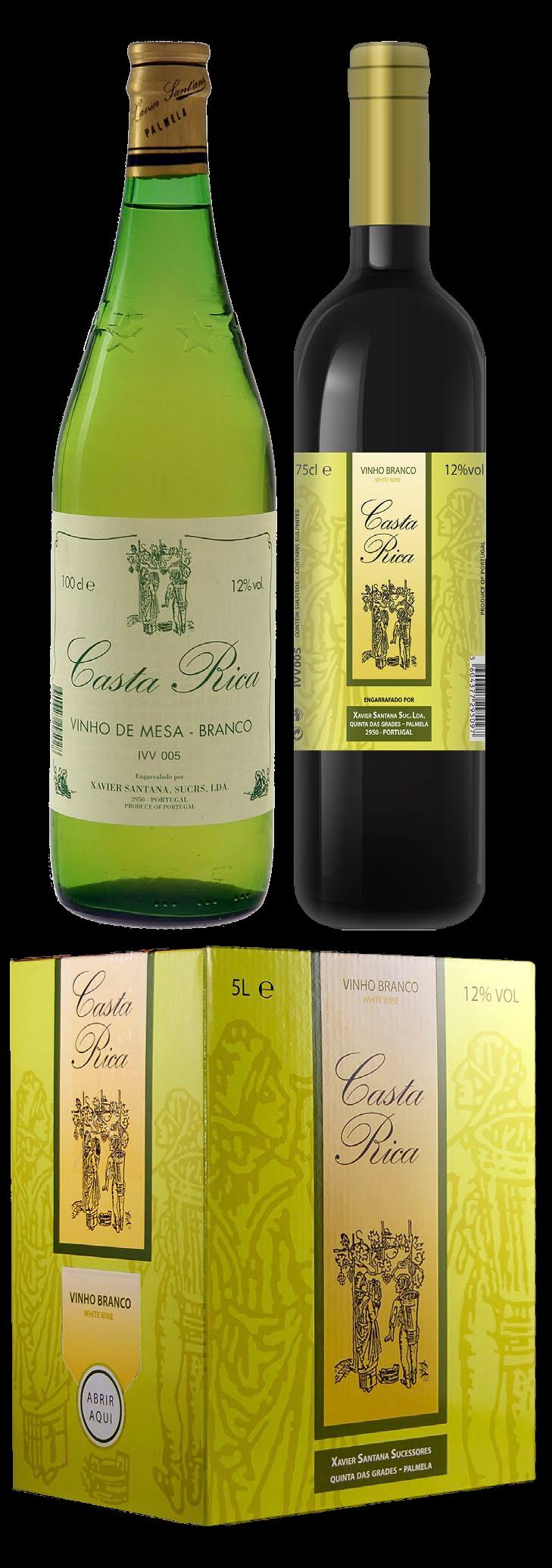 Vinho proveniente de uvas de várias castas nacionais sendo predominante a casta Fernão Pires. Um vinho frutado e fresco. Comercializado em garrafas de 1L, 75cl e 37,5cl.