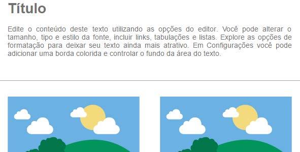 Divisor Configurações do Divisor Escolha a cor, tamanho e espaçamento do divisor em suas configurações. O divisor funciona como uma quebra visual do conteúdo proposto na peça de email.