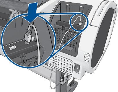 6. Conecte a outra extremidade do cabo USB à parte traseira da impressora, onde este símbolo é exibido: 7.