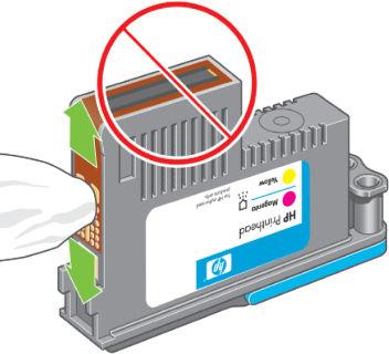 4. Limpe as conexões elétricas na parte de trás do cabeçote de impressão com um pano limpo.