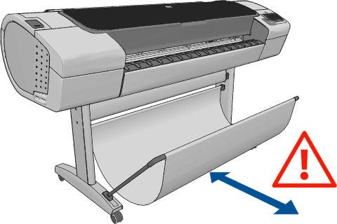 Aviso geral CUIDADO: Antes de iniciar um processo de carregamento de papel, verifique se há espaço suficiente em volta da impressora, na frente e atrás.