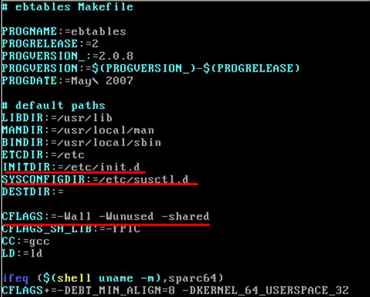 Anexo II: Instalação do MPLS for Linux Para descompactar deveremos usar a opção jxvf devido à diferente extensão do ficheiro.tar.bz2 EBTables Procedimento semelhante ao anteriormente descrito, o ficheiro é neste caso o ebtables- 2.