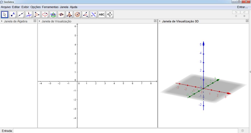 Figura 1: Janela principal do Geogebra 5.0 gerada pelo autor. A partir do Geogebra 5.