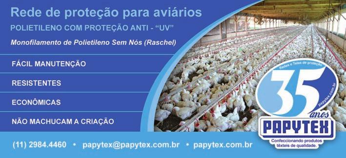 foram superiores nos aviários telados, porém inferiores aos níveis que oferecem riscos à saúde das galinhas e dos trabalhadores (Lourençoni et al. 2013).