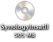 Instalação no Mac OS X 1 Insira o CD de instalação no computador e clique duas vezes no ícone dosynologyinstall na área de trabalho.