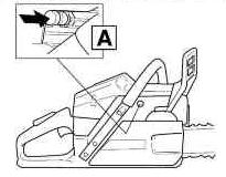 NOTA: Caso seja difícil mover a alavanca ou em caso de travamento da alavanca, não utilize sua motosserra. Leve-a imediatamente a uma Assistência Técnica Autorizada para reparo.