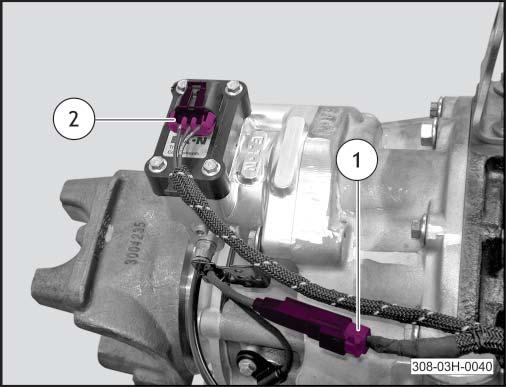 Caixa Dianteira Caixa de mudanças - desmontagem e montagem Sensor de velocidade do eixo de saída (1); Solenoide do