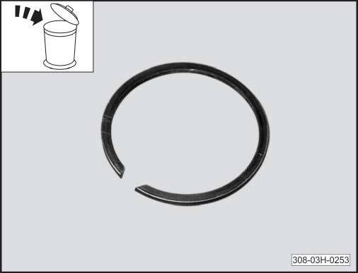 10. Substitua os anéis de encosto que apresentarem desgaste ou deformações na sua superfície de contato com as